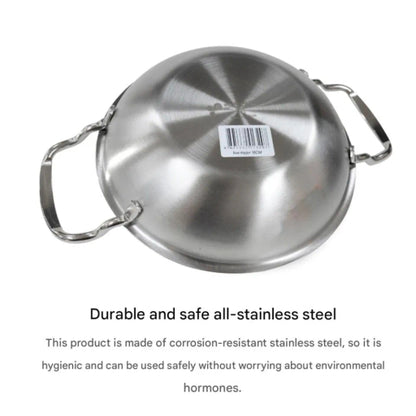 Stainless Steel Low Stew Pot with Glass Lid ,Induction Base/Gas Cooker Compatibl