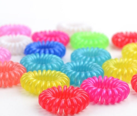 Candy Color Telephone Wire Elastic Cord Kids Girl's Hair Ties Head Band (10 /50 /100Pcs)