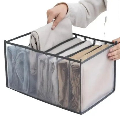 Foldable Drawer Clothing Organizer | Multi-Grid Storage Box for Jeans, T-Shirts & Underwear