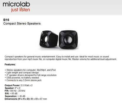 Microlab Multimedia 2.0 USB Speaker
