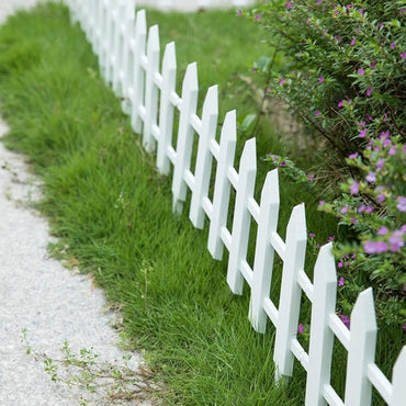 Garden Fence Decorative Fences Rail Picket Fencing for Flower Beds Flowers White Plastic