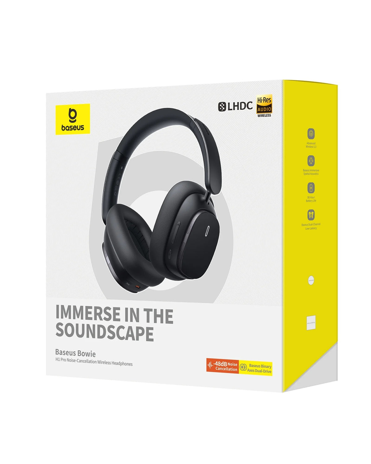 Baseus Bowie H1 PRO Wireless Headphone Hybrid -48dB Active Noise Cancellation Bluetooth Headset