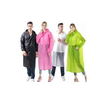 Emergency Waterproof Rain Poncho with Drawstring Hood Pocket for Men & Women