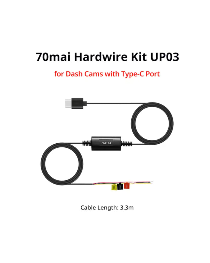 70Mai Hardwire Kit up03 for Dash Cam a810 / M500 / Omni / A500S