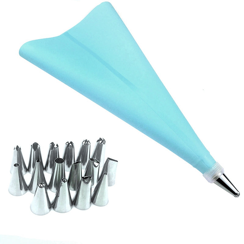 16 Pieces Cake Decorating Kit Supplies Set Tools Piping Tips Pastry Icing Bags Nozzles Piping Bag Cake decoration tools kitchen accessories baking tools.