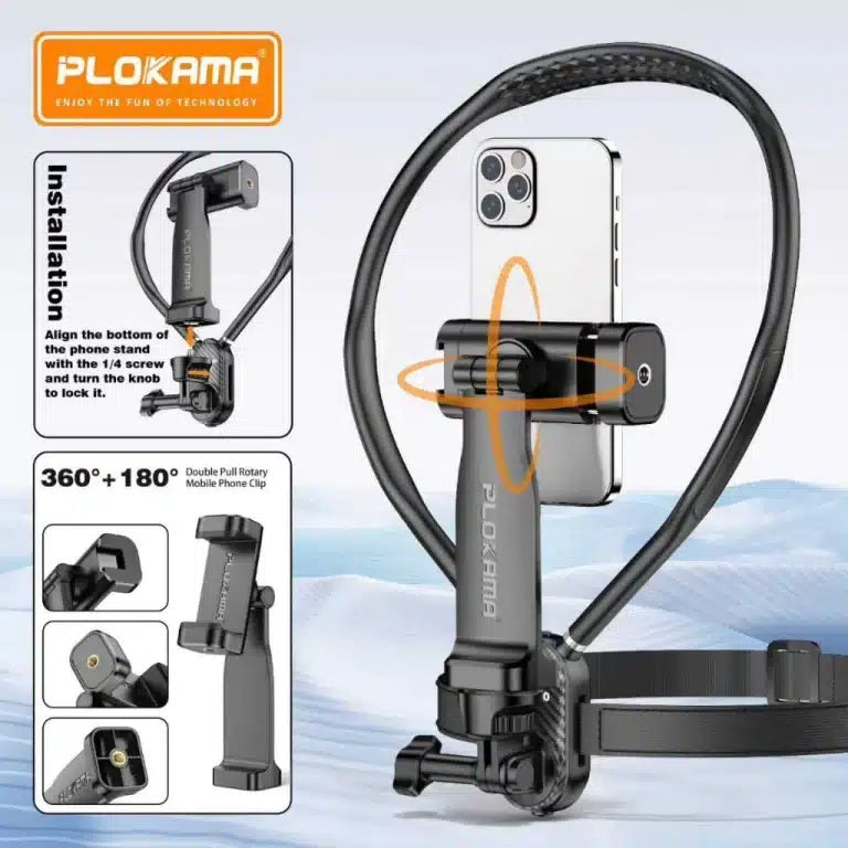 PLOKAMA CX-60 Neck Bracket for Sports Camera and Smartphone