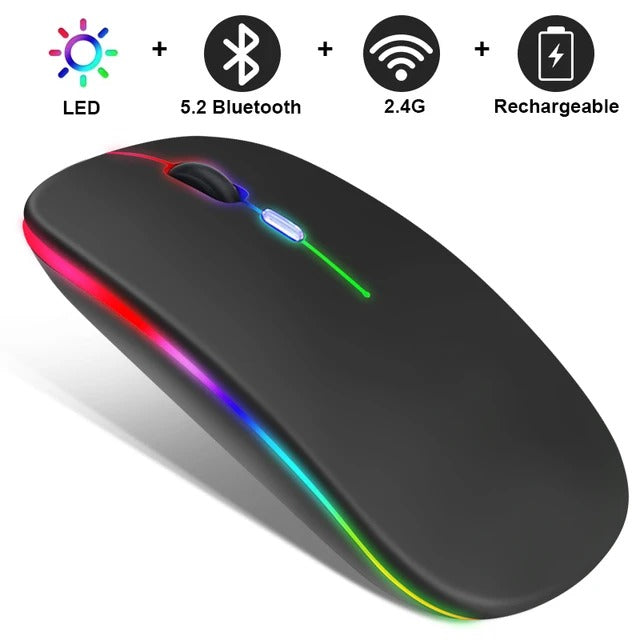 Tablet Phone Computer Bluetooth Wireless Mouse Charging/Battery Mouse Luminous 2.4G USB Wireless