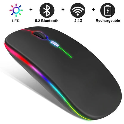Tablet Phone Computer Bluetooth Wireless Mouse Charging/Battery Mouse Luminous 2.4G USB Wireless