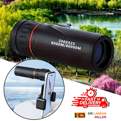Mobile Phone Zoom Lenses Pocket Monocular Telescope for Adults, 30 x 25 HD, Waterproof, Portable Mini Monocular Telescope for Bird watching Sporting Events Hiking Camping Sightseeing 2000 X 25