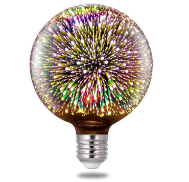 Fireworks Decorative Light Bulb, E26 Base, 4W, AC100-240V, Glass Bulbs with Soft Warm Light, Shiny D