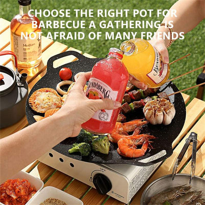 30CM/28CM Round Grill Pan Barbecue Pan Pork Belly Non-Stick Cooker Maifan Stone Induction Cooker