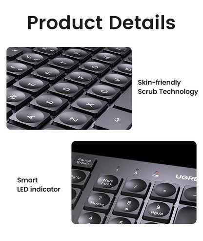 UG KU004-25322 WIRELESS KEYBOARD 2.4GHZ 104 KEYS CONCAVE KEYCAPS FOR LAPTOP