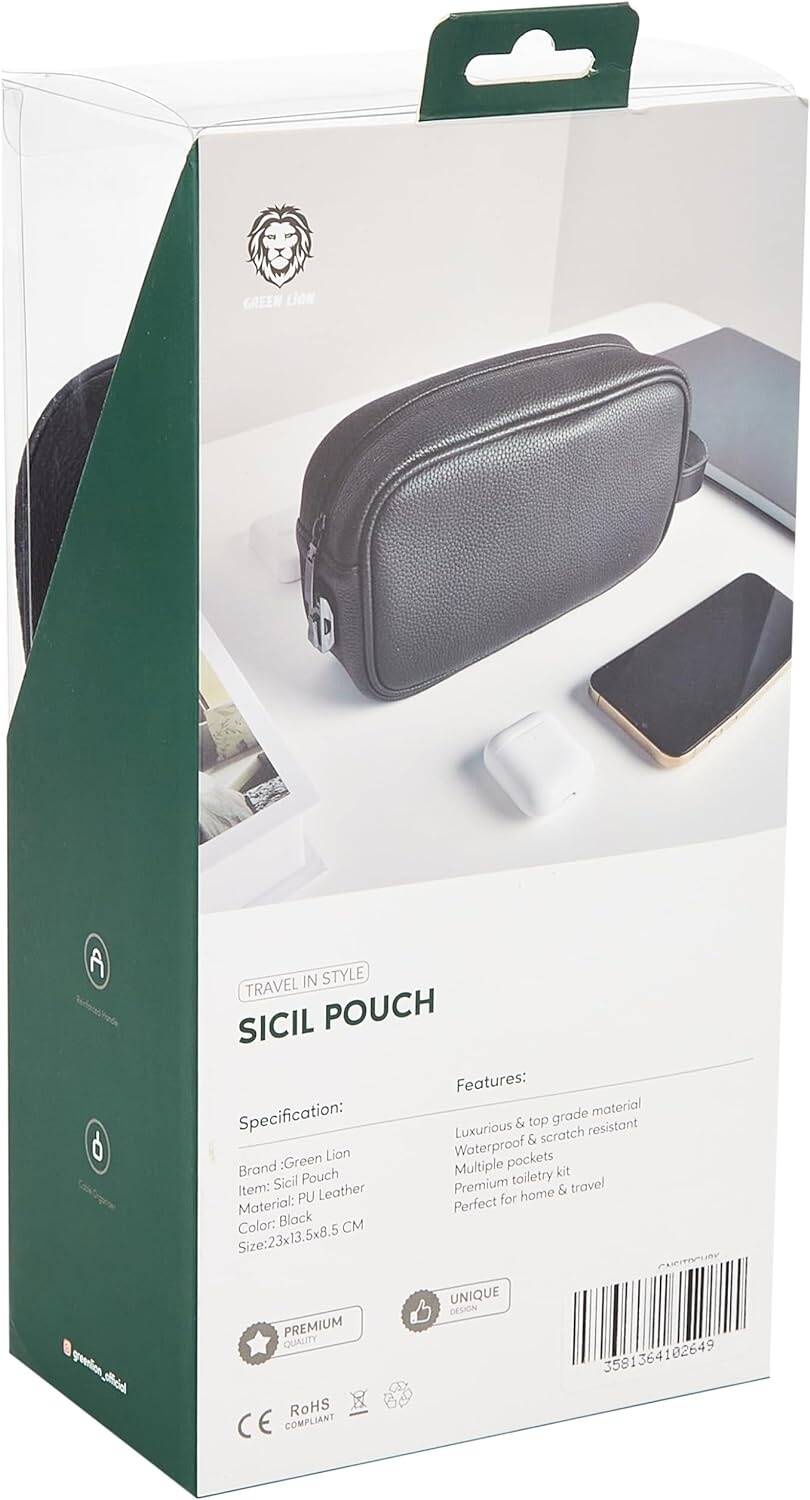 Green Lion Sicil Elegant PU Leather Travel Pouch