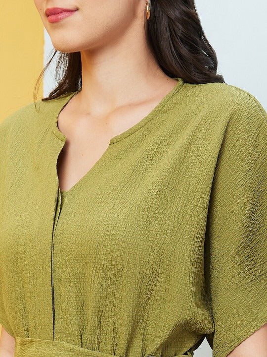 Women Extended Sleeve Tie-up Jumpsuit