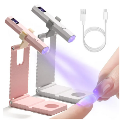 Cordless Handheld UV Nail Lamp with Stand | Rechargeable USB Gel Nail Dryer with LCD Display