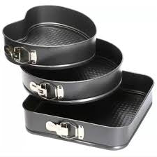 3 PCS Cake Baking Springform Pan Cake Mould Cake Tray Cake Mold (Heart Shape Round Shape Square Shap