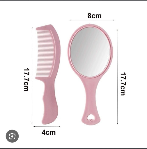 Hand Mirror with Comb