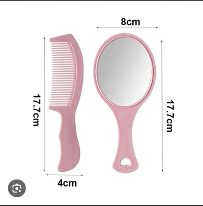 Hand Mirror with Comb