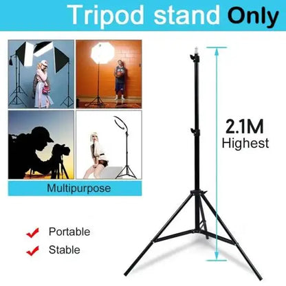 2.1M Holder Tripod Folding Lamp Tripod Holder for LED Ring Light Mobile Phone