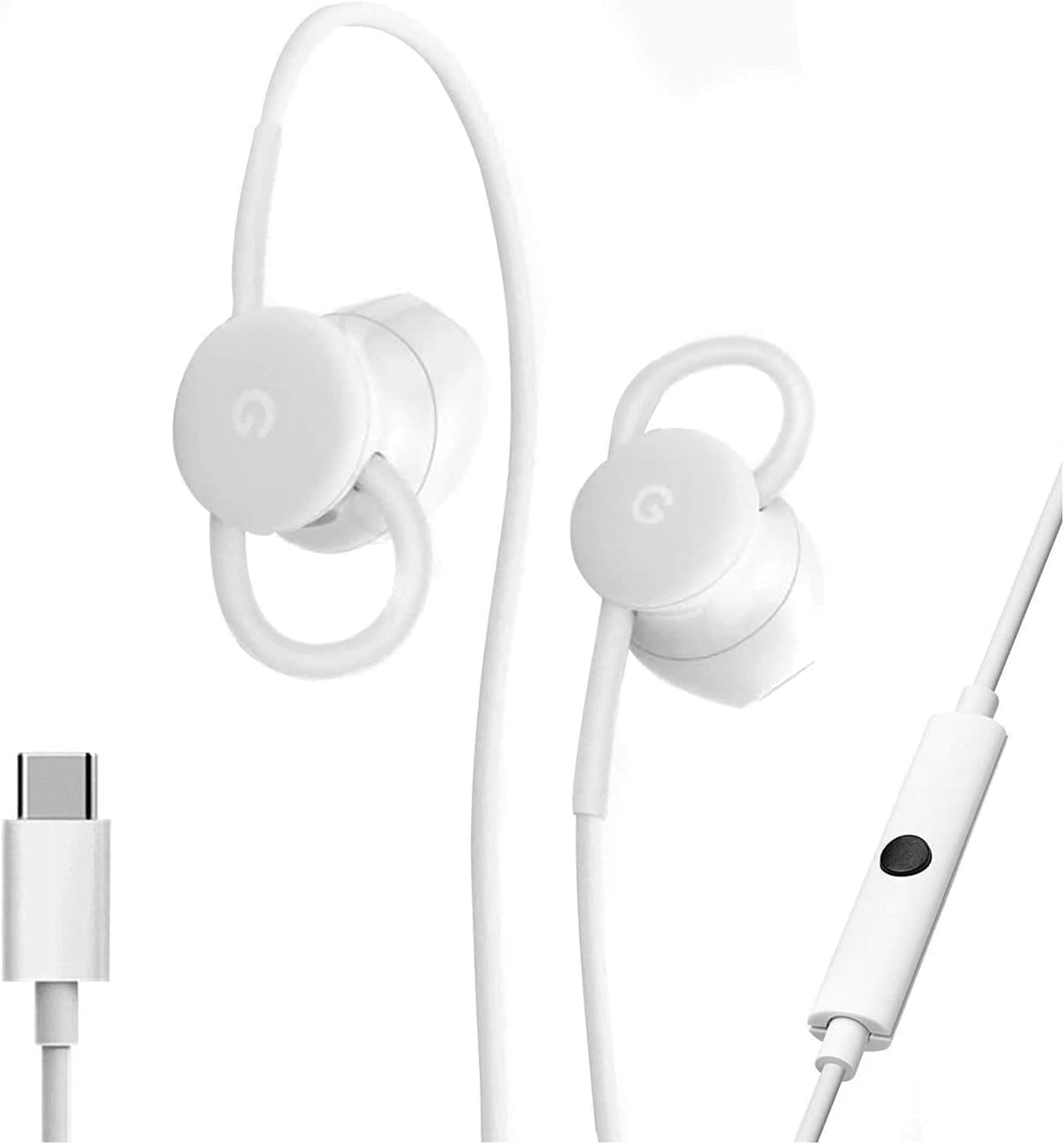 Google PIXEL Earbuds Wired Headset USB-C, Comfortable Fit, Inline Controls, Compatible with Type-C Phones