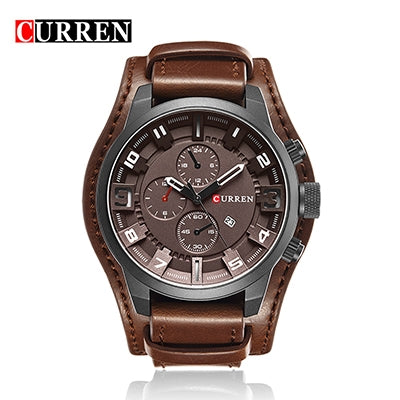 CURREN 8225 Men's Luxury Leather Strap Date Wrist Watch