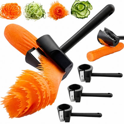 Carrot Curler and Peeler, Vegetable Flower Roller,Vegetable Spiral Cutter,Fruit Carving Tools