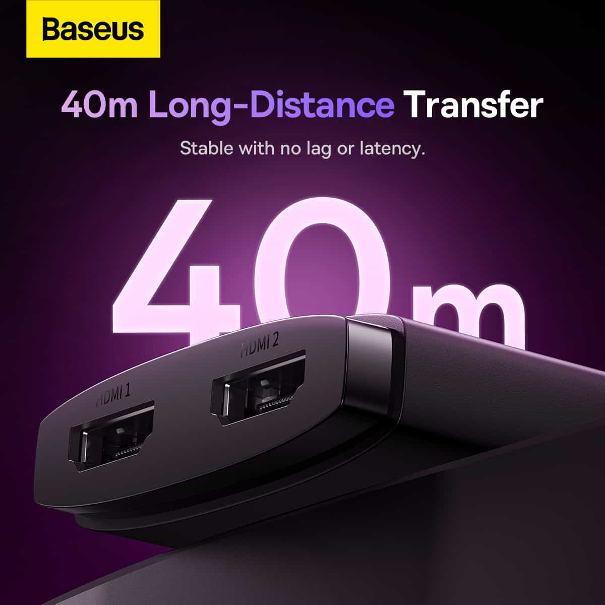 Baseus AirJoy Series 2-in-1 Bidirectional 4K HDMI Switch ( With built-in HDMI cable 1m )