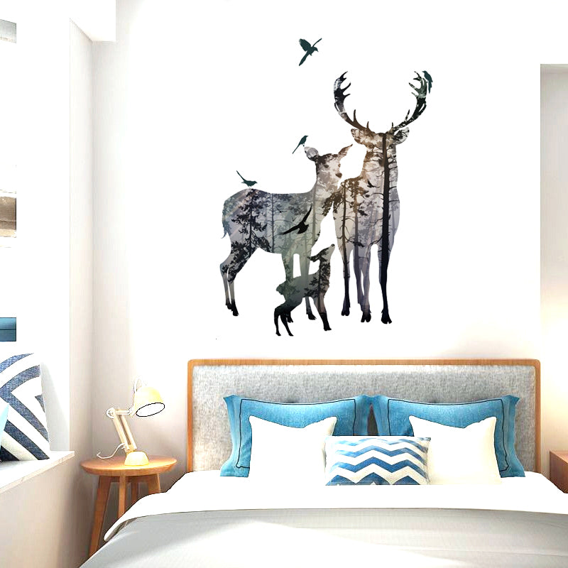 Mirror Dear Wall Deco Beautiful Sticker Butterfly Bird sticker plants room wallpaper bedroom nursery window wall decoration