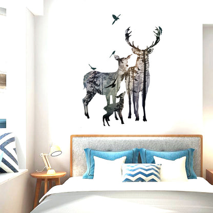 Mirror Dear Wall Deco Beautiful Sticker Butterfly Bird sticker plants room wallpaper bedroom nursery window wall decoration
