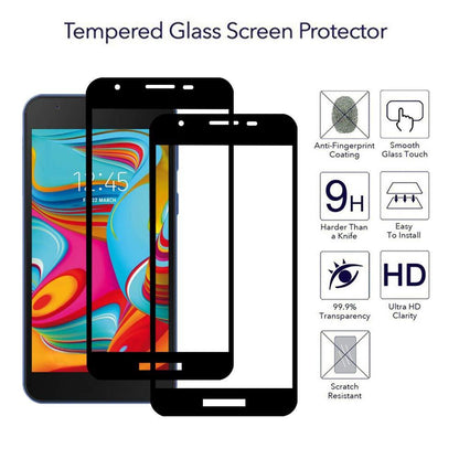 2PCS Mirror Samsung Galaxy A2 Core Tempered Glass Full Cover Glass Screen Protector Full Glue