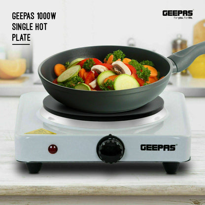 Geepas 1000W Single Hot Plate - Flexible & Precise Table Top Cooking - GHP32013