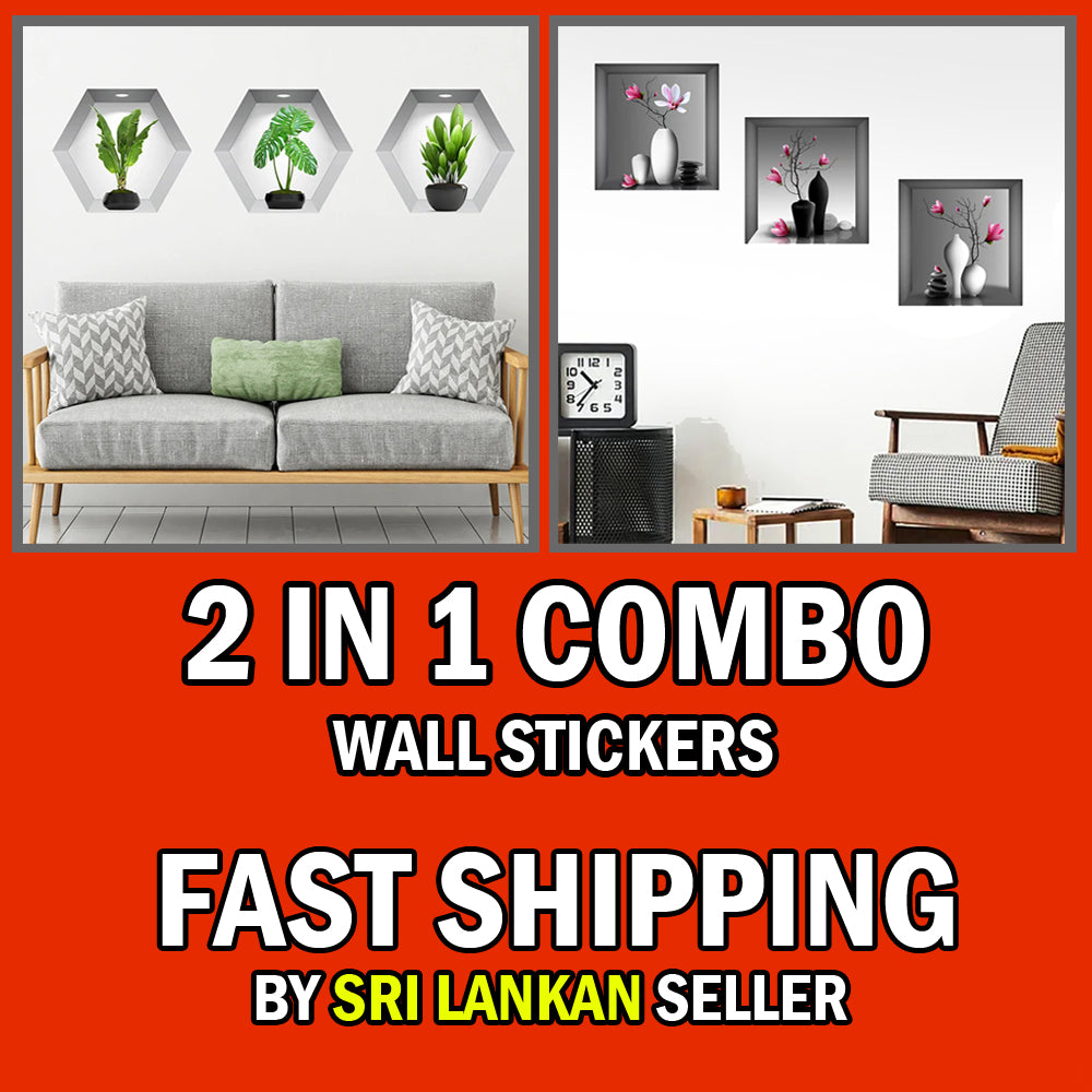 2 in1 Combo 2D Wall Sticker Wall Sticker Home Decoration animals tree bridge baby children bedroom room decor wall stickers removable kids nursery decal Mirror Dear Wall Decoration Stickers