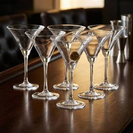 6 Pcs Wine Glasses, Clear Cocktail Glass