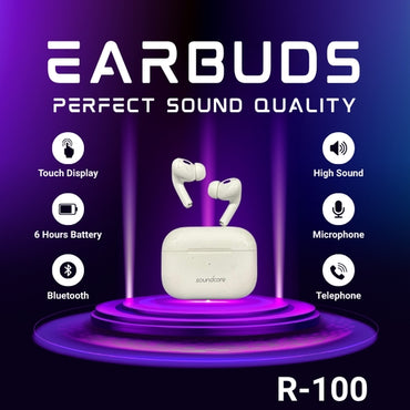 Soundcore R100 True Wireless Earbuds – Bluetooth 5.0, Deep Bass, Charging Case