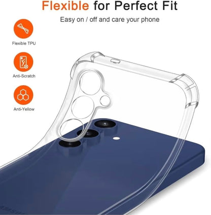 Clear Case for Samsung Galaxy S25 FE 5G (Not for Samsung Galaxy S25), Ultra Transparent Shockproof Silicone Protective Case with Reinforced Corners Clear Thin Soft TPU Bumper Cover