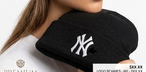 Unisex NYC Embroidered Knit Beanie Set