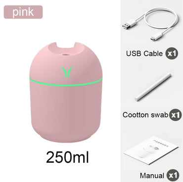 500Ml Mini Portable Colorful LED Night Light Ultrasonic Air Humidifier USB Mist Maker Water Drop