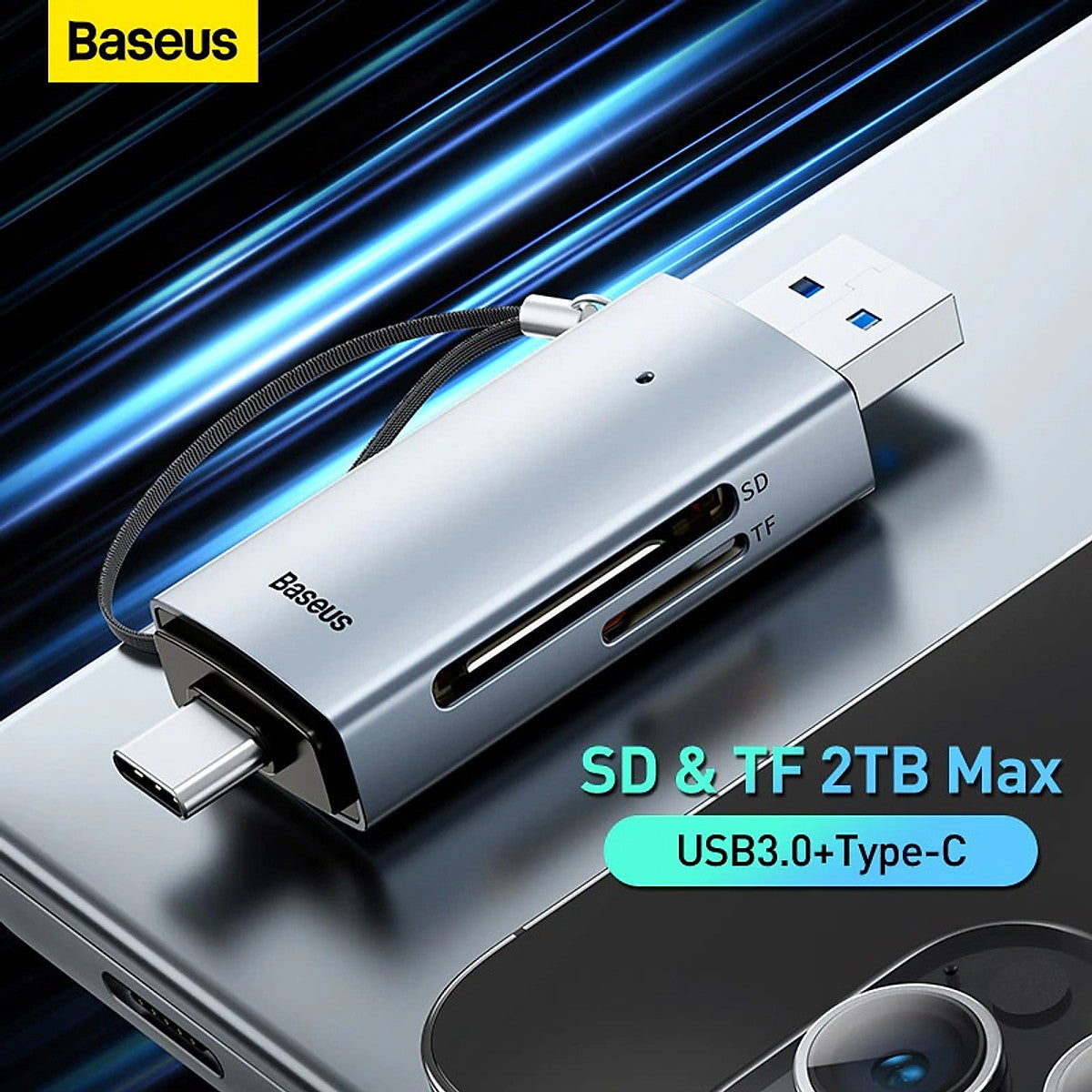 Baseus High Speed Multifunctional Memory Card Reader USB-A & Type-C to SD/TF Card Reader for Smartphone/Tablet/Macbook/Lapt