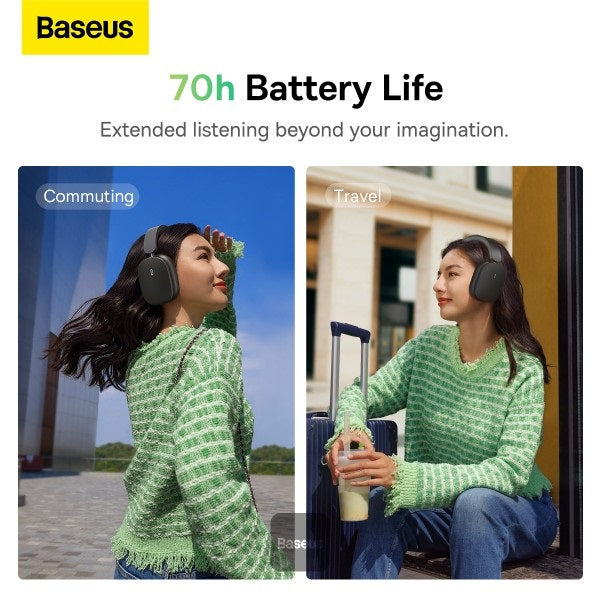 Baseus Earphone Bluetooth Bowie H1 wireless headphones BT 5.2 with ANC  ( Active Noise Cancelling )