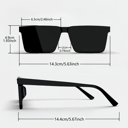 Men’s Geometric Square Fashion Glasses – HD Lenses, Durable PC Frame for Driving & Casual Wear