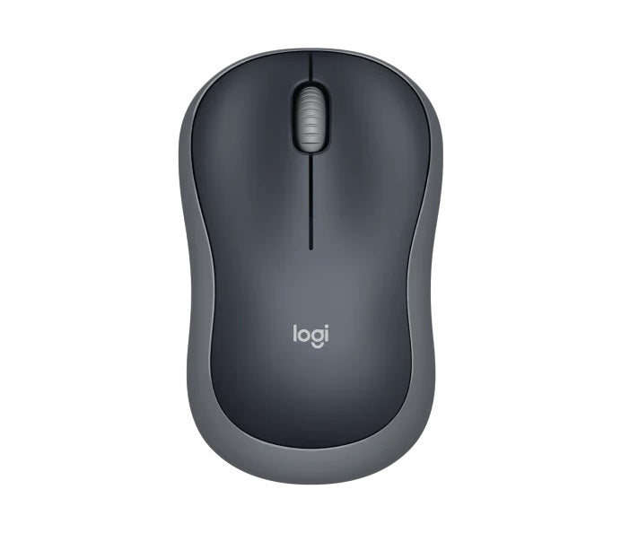 Logitech M185 Wireless Mouse USB for PC Windows, Linux, Grey And Black with Ambidextrous Design