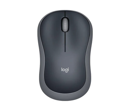 Logitech M185 Wireless Mouse USB for PC Windows, Linux, Grey And Black with Ambidextrous Design
