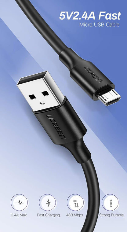 UGREEN USB 2.0 A to Micro USB Cable Nickel Plating 2m (Black) 60138