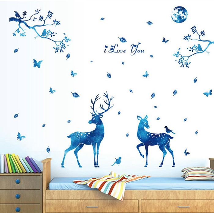 2 in1 Combo 2D Wall Sticker Wall Sticker Home Decoration animals tree bridge baby children bedroom room decor wall stickers removable kids nursery decal Mirror Dear Wall Decoration Stickers DINOSAURS