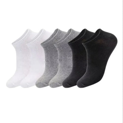 3 Pairs Unisex Casual Plain Color Boat Socks Thin Breathable Comfy Sweat-Absorbing Low Cut Socks