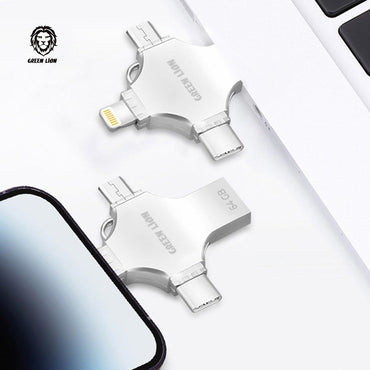 Green Lion 4-in-1 USB Flash Drive 128GB  i Phone i Pad Android & M A C