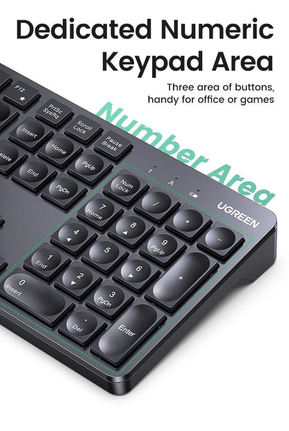 UG KU004-25322 WIRELESS KEYBOARD 2.4GHZ 104 KEYS CONCAVE KEYCAPS FOR LAPTOP