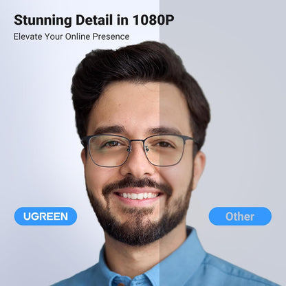 UGREEN 1080P Webcam with Microphone, Full HD USB Web Camera, Adjustable FOV, Noise-Canceling, Plug and Play  -15728
