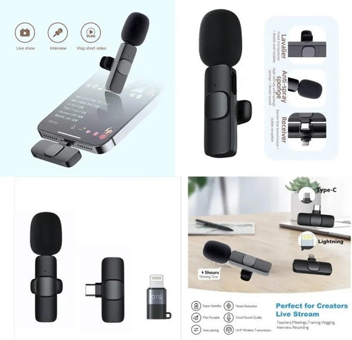 K8 Wireless Bluetooth Microphone Universal Plug N Play Audio Mic Mini Collar for Mobile Phone