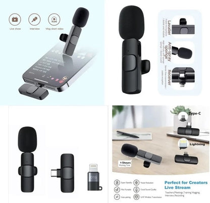 K8 Wireless Bluetooth Microphone Universal Plug N Play Audio Mic Mini Collar for Mobile Phone